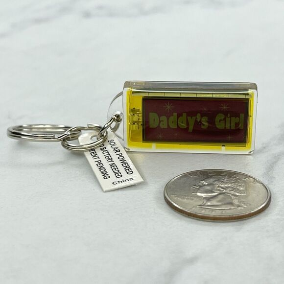 Solar Powered Flashing Minnesota Moose Daddy's Girl Keychain Keyring - Picture 2 of 6